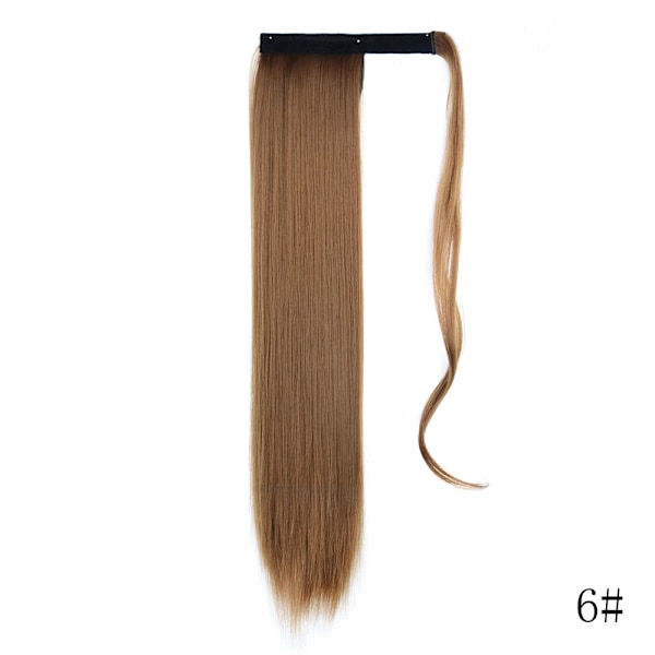 Lisi Girl Syntetiska Hår 22''34'' Lång Rak Ponytail Wrap Runt Ponytail Clip I Hår Extensions Svarta Hår Huvudbonader SI66-6 34Inches  85cm