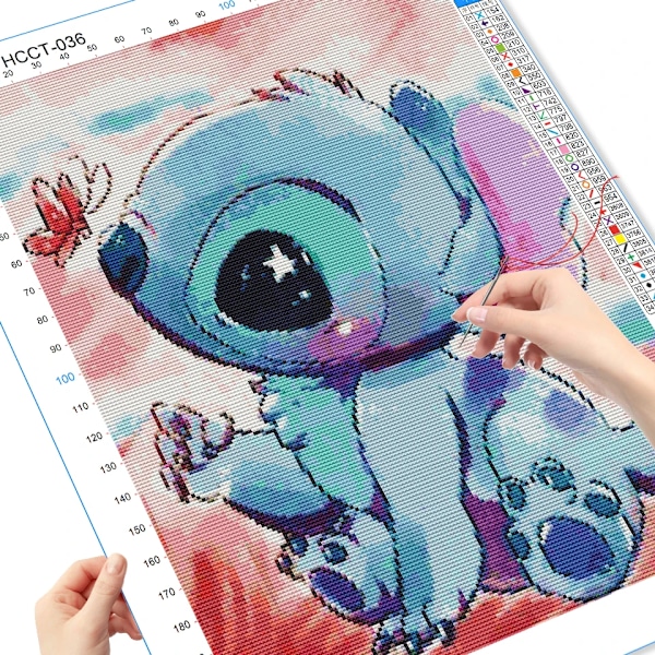 Disney Ristipisto Piirretty Broderier Lilo & Stitch Painettu Canvas Neulatyöt Uusi Saapuminen 2023 Diy Taide Koti Dekoraatio 003 30x40cm