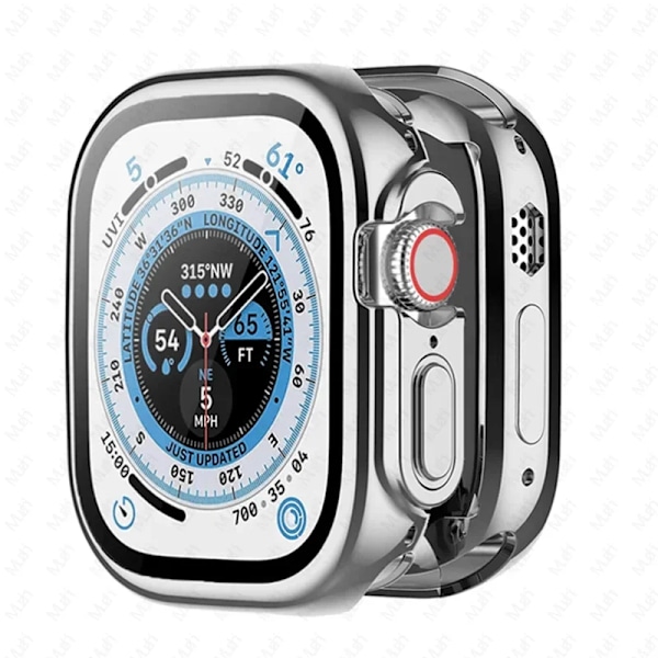 TPU Full Cover för Apple Watch Ultra Case 49mm 42mm 44mm 40mm 38mm Skärmskydd iWatch serier 9 8 7 6 5 4 3 SE fodral 45 41mm 9 silver 42mm Series 321