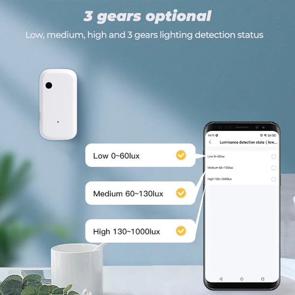 Smart Wifi Zigbee Light Sensor Smart Home Illumination Sensor Lysstyrka Detektor Automatisering Arbeta Med Smart Liv Tuya ZigBee