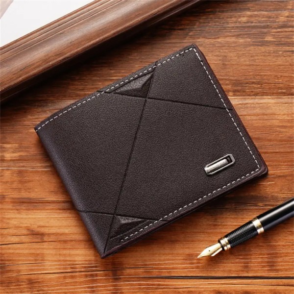 Dihope herrplånböcker med 100 US-dollarsmönsterplånbok manlig läderplånbok Fotokorthållare Mode plånbok med stor kapacitet coffee 12X2X9.5cm