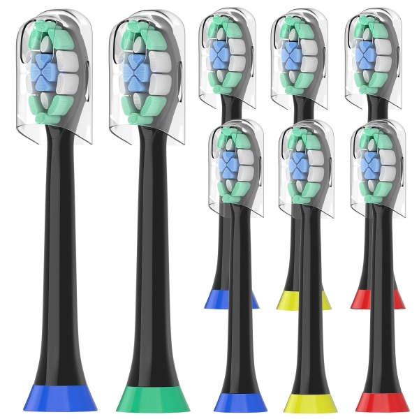 Tandborsthuvuden för ersättningshuvuden för Philips Sonicare, elektriskt ersättningsborsthuvud kompatibelt, 8 st Black-8pcs