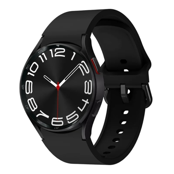 Silikonrem För Samsung Galaxy Watch 6 5 4 40mm 44mm 45mm Originalarmband med båggränssnitt För 6 4 Classic 47mm 43mm46mm Official black Samsung 4 40mm 44mm