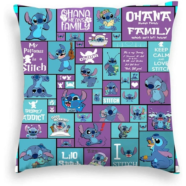 Stitch Kudde Täckning Disney Lilo & Stitch Kudfäste Plush Leksak Anime Kawaii Pillowcase Hem Rum Dekoration Barn N Gåva 11 60x60cm