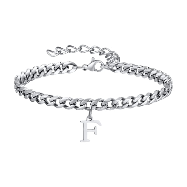 Vnox 26 Brev Charms Ankruckor För Män Kvinnor, Kubansk Kedja Ankel Armband Med Första Upphängd, Unisex Stål Ankel Kedja Smycken JC-184S-F