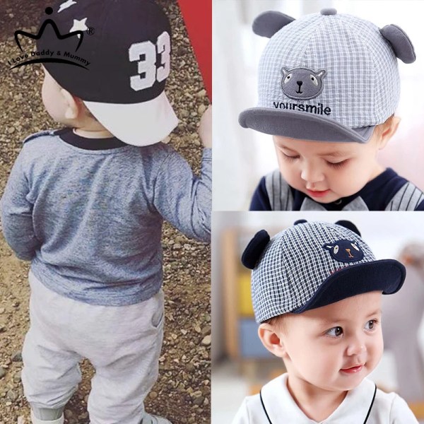 Söt baby Cap Nummer Baby Baseball Cap Vår Sommar Barn Bomull Solhatt Toddler Flicka Utomhus Visir hattar red  style 1