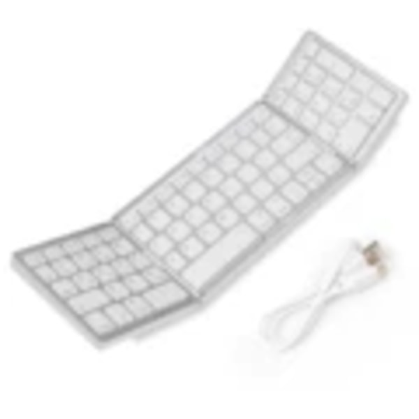 Mini bärbar hopfällbart tangentbord tunt trådlöst BT-nummer tangentpapper för Mac Windows Laptop Tablet Ljus-Handy Bluetooth-kompatibelt White-English