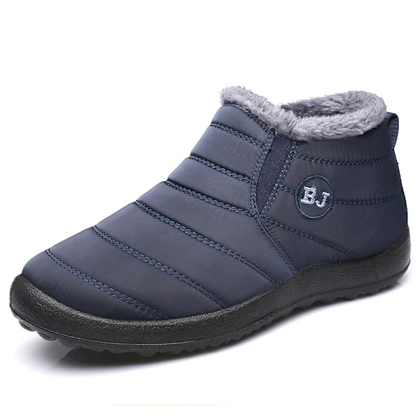 Mænds Støvler Slip On Vinter Sko Til Mænd Pels Ankelstøvler Vandafvisende Sne Støvler Vinter Chaussure Hommes Casual Booties Til Mænd Blue J 38