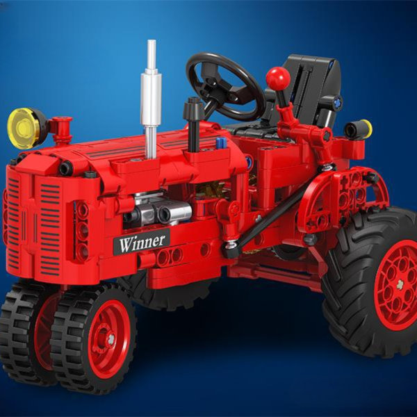 Traktor byggklossar leksak, barns pedagogiska monterad byggsten leksak modell