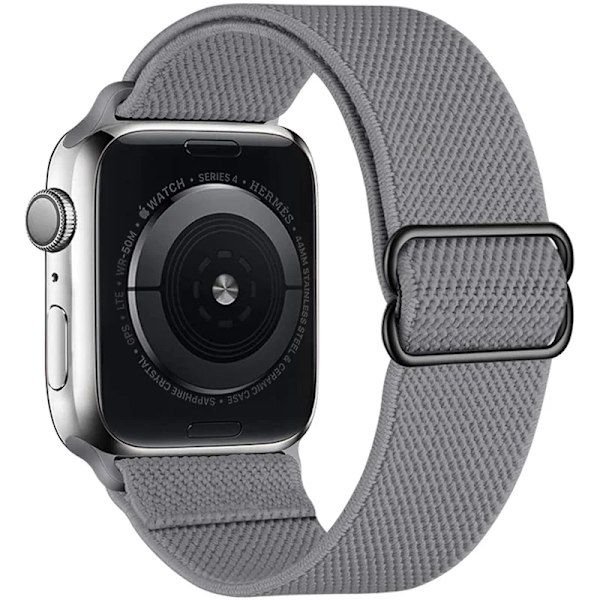 Strækbar Nylonrem til Apple Watch Ultra Band 40mm 41mm 42mm 44mm 45mm 49mm Elastiske Armbånd iWatch Serie 9 8 SE 7 6 5 4 3 2 Grey 38mm 40mm 41mm