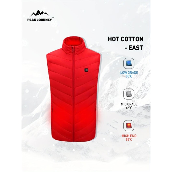 Stand Collar Sleeveless Puffer Jacket, Solid Color Zipper Sports Casual Winter Rechargeable Heating Warm Vest, Women's Clothing