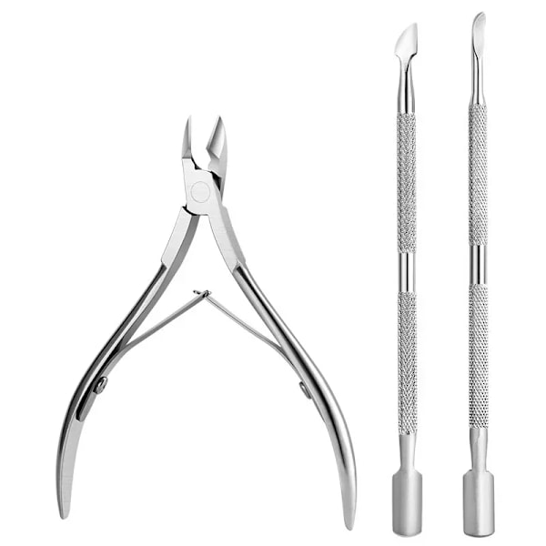 6/5/3/1 stk Rustfrit Stål Negleklipper Saks Nippers Multifunktion Cuticle Pusher Remover Professionel Neglepleje Manicure Sæt 3Pcs