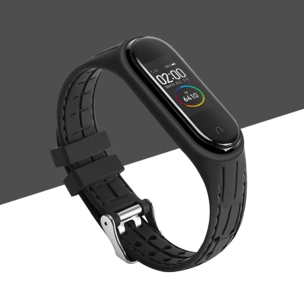 Rem för Mi band 7 6 5 Armband Sportbälte Silikonbyte Smartwatch armband klockarmband för Xiaomi mi band 3 4 5 6 band Gray-C For mi band 3 4