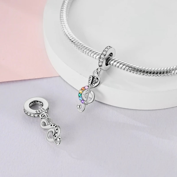 Tulip Piano Charms Ripustettava Fit Original Pandora 925 Rannekoru 925 Sterling Hopea Kahvi Charms Helmet Naisille Tyttö Lahja KTC240