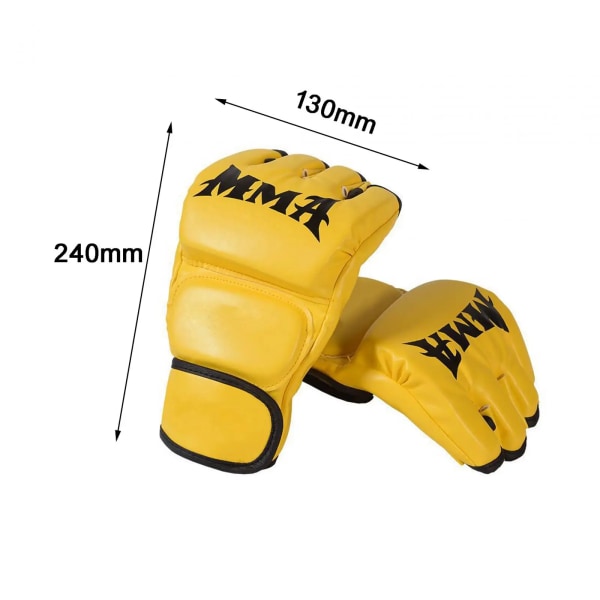 Kick MMA boxningshandskar för män Kvinnor PU Karate Muay Thai Guantes De Boxeo Gratis Fight MMA Sanda Träning Vuxna Barn Utrustning Yellow A