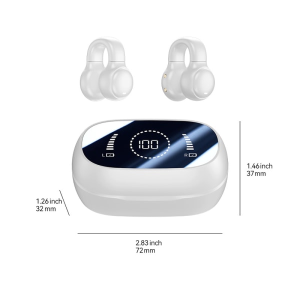 2023 Nya M47 Clip Ear Tws Vattentät In-Ear Hi-fi Stereo Trådlösa hörlurar Sports Life Hörlurar Gaming Headset för Iphone/Android/IOS/Phone Black