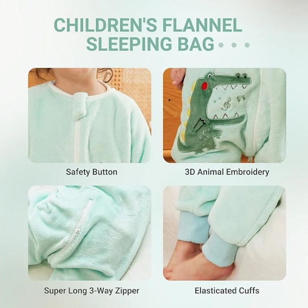 MICHLEY Cartoon Flannel Børne Baby Sovepose Sæk Varm Vintertøj Toddler  Sleepsack Pyjamas Til Piger Drenge Børn 1-6T D Owl 3-4T