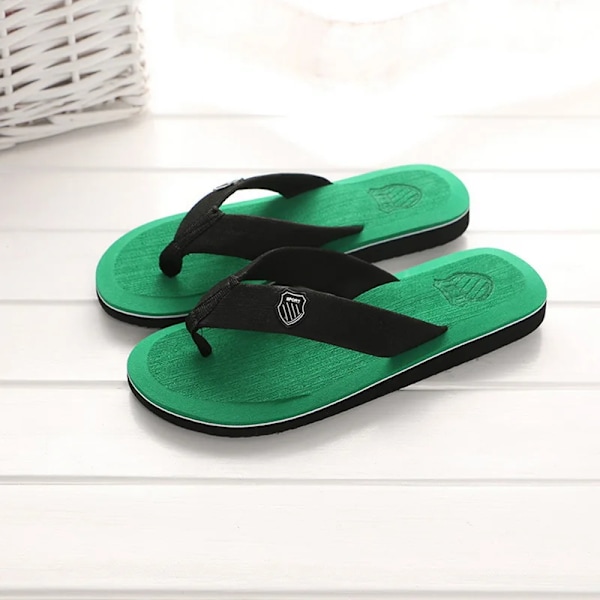 1Pari Miesten Kesä Flip Flops Ranta Flat Slides Anti-Slip Sisä-Ulko Casual Tossut 40-45 Kevyt Paino Rantavaatteet Green 41