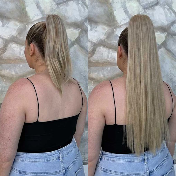 34 Inches Syntetiska Ponytail Hår Förlängning Clip I Falska Peruk Hårpiece Blond Omslag Runt Pigtail Lång Smink Overhead Pony Tail 10-86 34inches 85cm