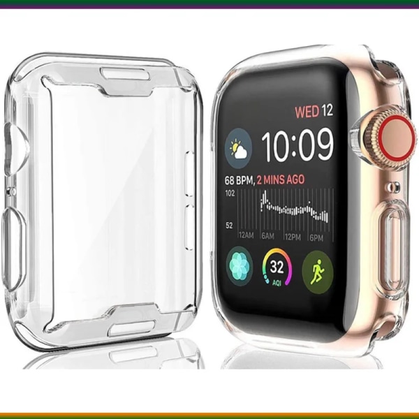 Cover watch för Apple Watch Series 8 7 6 5 case 3 2 SE Silikon genomskinligt case Skärmskydd iWatch 38 40 41MM 42 44 45MM Transparent 1 38mm Series 3 2 1