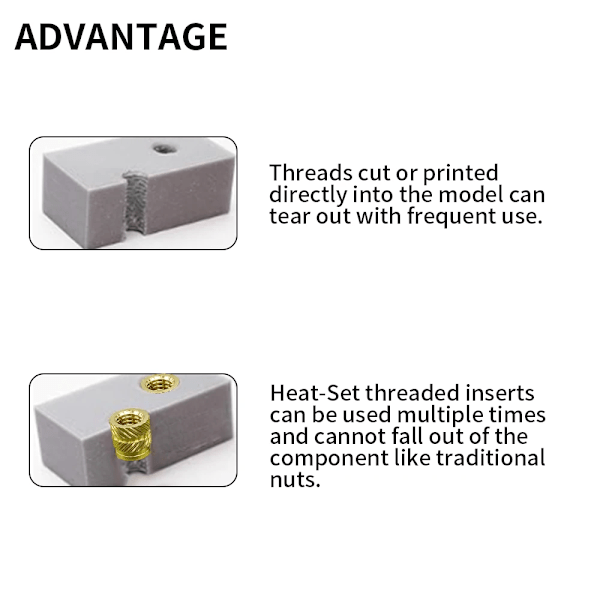 M2 M2.5 M3 M4 M5 M6 Messing Varmeindsats Møtrik Smeltevarme Riflet Indlejret Injektion Kobber Indsats Møtrik 3D Print Plast Møtrik Indsæt M6 x D9 x L8(50pcs)