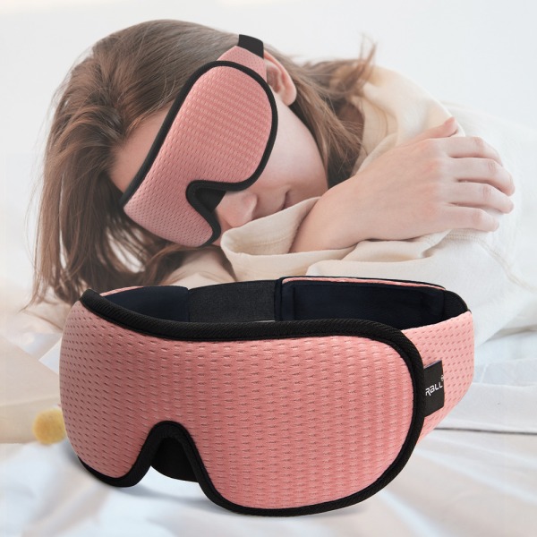 3D-sömnmask 100 % mörkläggning för ögonbindel Sömnmask för ögon Smidig sömnögonmask Sömnhjälpögonmask för resor Sömnmask Black