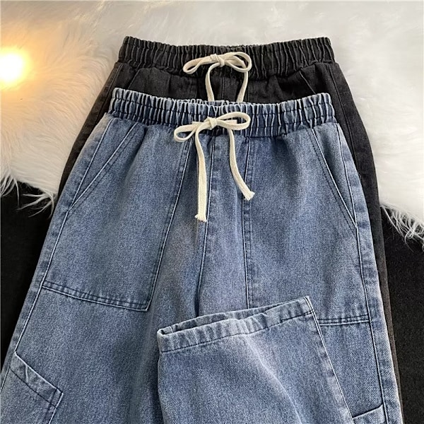 Street Distressed Rakt Tvättade Jeans Mäns Mode Varumärke Lös Brett Ben Casual Byxor Våren Och Hösten 2022 Nytt Grey XL