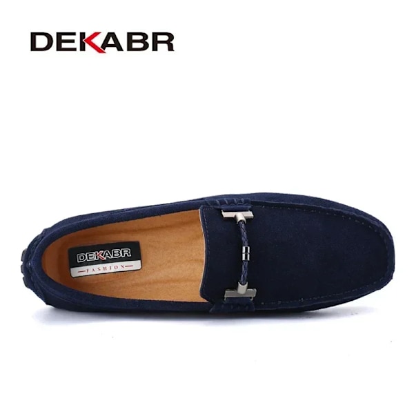 Dekabr Trendy Män Casual Skor Stor Stora Storlek 38-47 Varumärke Sommar Driving Loafers Andningsbart Grossist Man Mjuk Skodon Skor Skor. För Män Black Fur 9.5