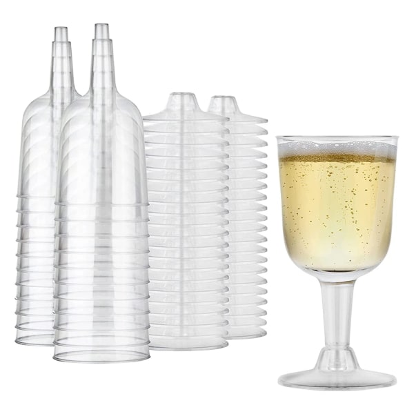 Klart plastvinglas Återvinningsbart - splittringssäkert vinbägare - Engångs- och återanvändbara koppar för champagnedessert 20 st