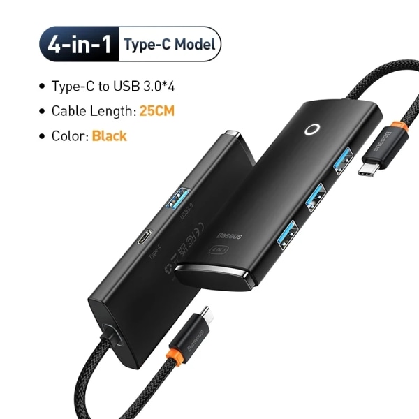 Bas192.- HUB USB 3.0 av typ C, med 6 portar, kompatibel HDMI, adapter 4K @ 30Hz, station 6 000 S6 för PC, tillbehör information 4 in 1 Type C 0.5m B Ouzbékistan