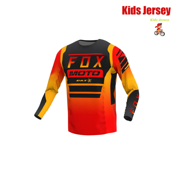 BAT FOX Barntröja Downhilltröjor Mountainbikeskjorta Motorcykel T-shirt för barn Cykeltröja Cykelkläder KA-AL079 S