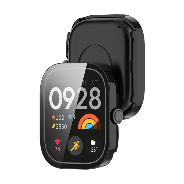 Fodral i härdat glas+ för Xiaomi Redmi Watch 4 PC cover Case för Xiaomi Redmi Watch 3 Active/Lite-tillbehör Black Redmi Watch 3 Active