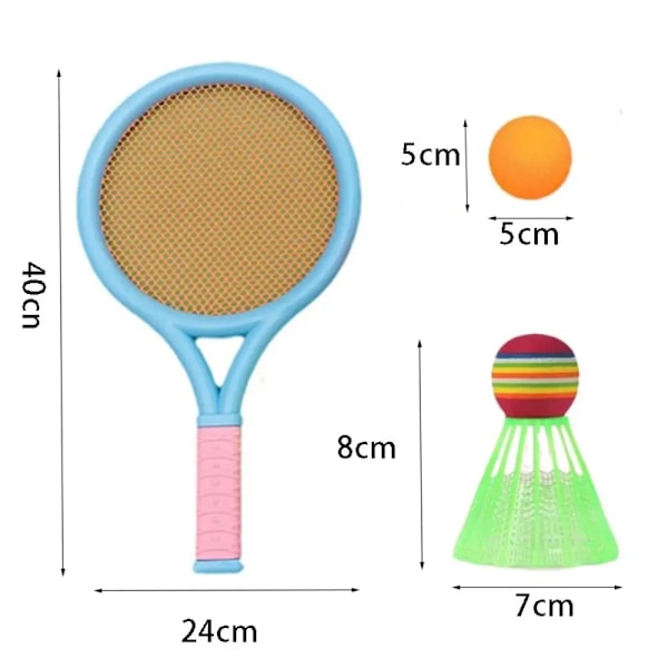 2 i 1 Tennis Badminton Ketsæt Børn Udendørs Kids Badminton Ketsjere Forælder Barn Interaktive Legetøj Legetøj Badminton blue-yellow