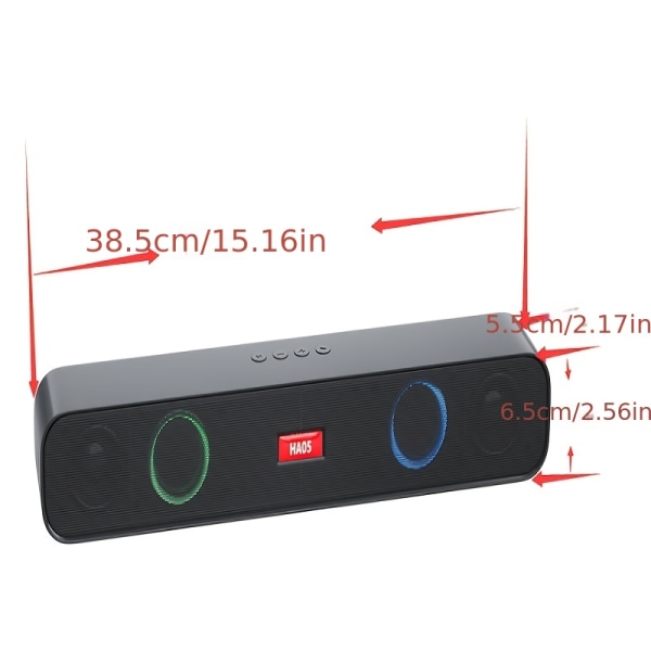 BT Speaker Portable 5.1 Long Wireless Range Högre Volym Stereo Fantastisk bas Inbyggd mikrofon Lämplig för hemma utomhus- och resehögtalare Black