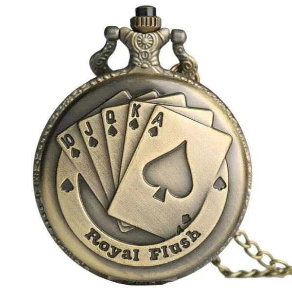 Vintage brons poker tecknad kvarts watch den bästa presenten för barn män och kvinnor bronze