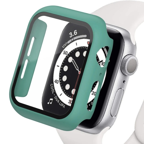 Glas+ Cover för Apple Watch case 44 mm 40 mm 45 mm 41 mm 42 mm 38 mm iWatch 8 3 7 SE Skärmskydd Apple watch series 9 Tillbehör Pine green 42mm series 321