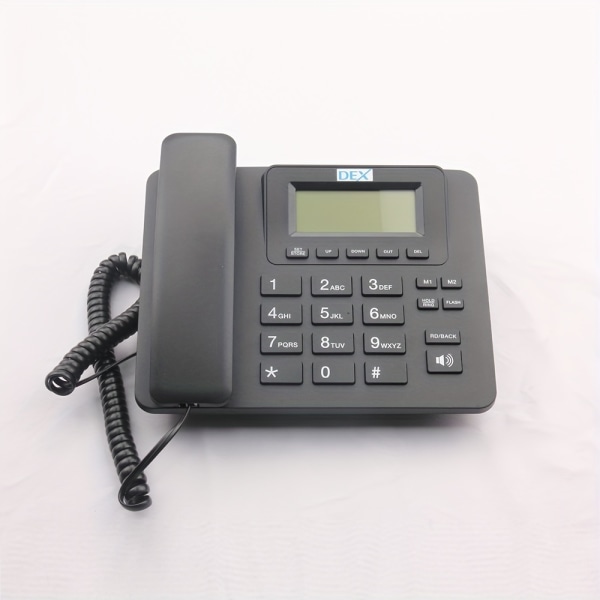 Fast set för hem/hotellrum/reception/kontor fast telefon, med DualMode DTMF/FSK-kompatibel Black