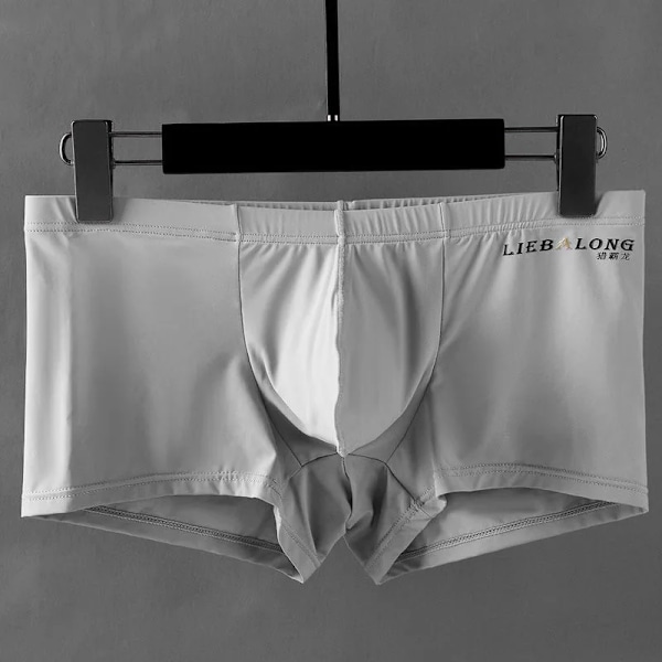 Lång Bulge U Pung Sexi Sexi Underkläder Underkläder Elephone Näsa Boxers Mäns Mjuk Komfort U Convex Mjukt Shorts Issilke Gray XL