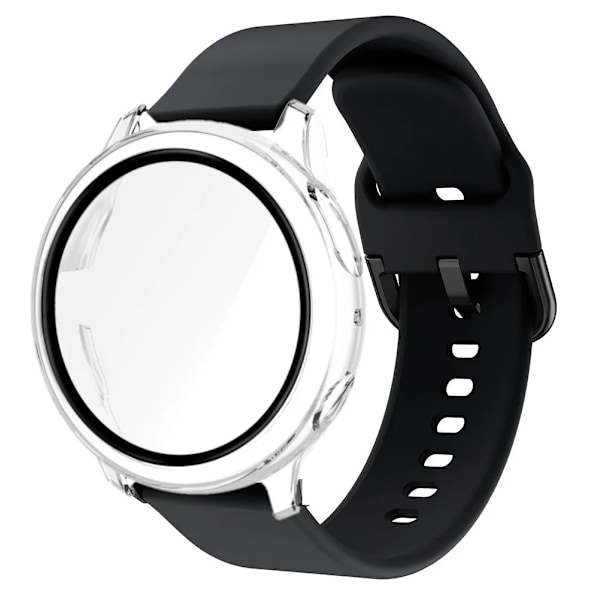 20 mm rem til Samsung Galaxy Watch 4/5/6 40 mm 44 mm rem til Galaxy Watch Active 2 40 mm 44 mm beskyttende stødsikre Clear and Black Active 2 40mm