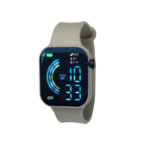 LED elektronisk watch för män Wowen Digital Kids Watch Elektronisk armbandsur Sport Vattentäta klockor Fitness Klocka Reloj Hombre Silver