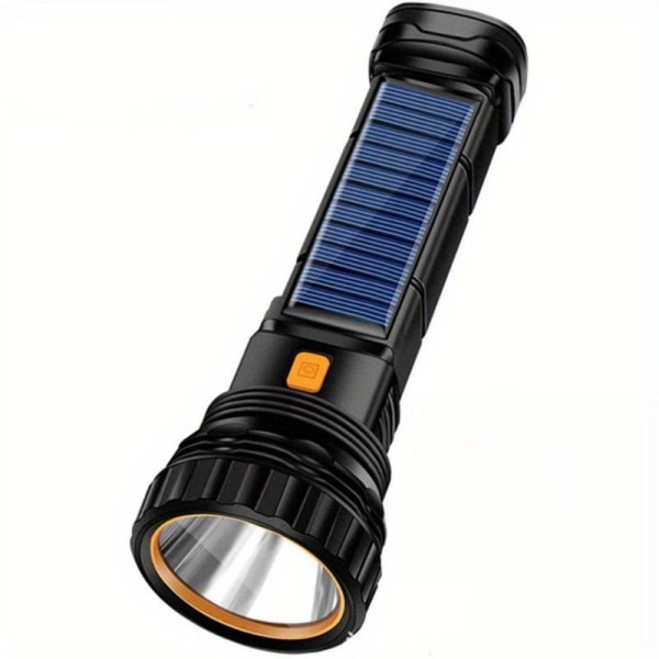 1pc LED Solar Flashlight, With COB Rechargeable Battery Waterproof Searchlight, Outdoor Camping Emergency Light