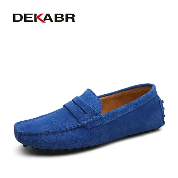 Dekabr Brand Forår Sommer Hot Sell Moccasins Mænd Loafers Høj Kvalitet Ægte Læder Sko Mænd Flad Letvægts Kørselssko 01 Navy 13