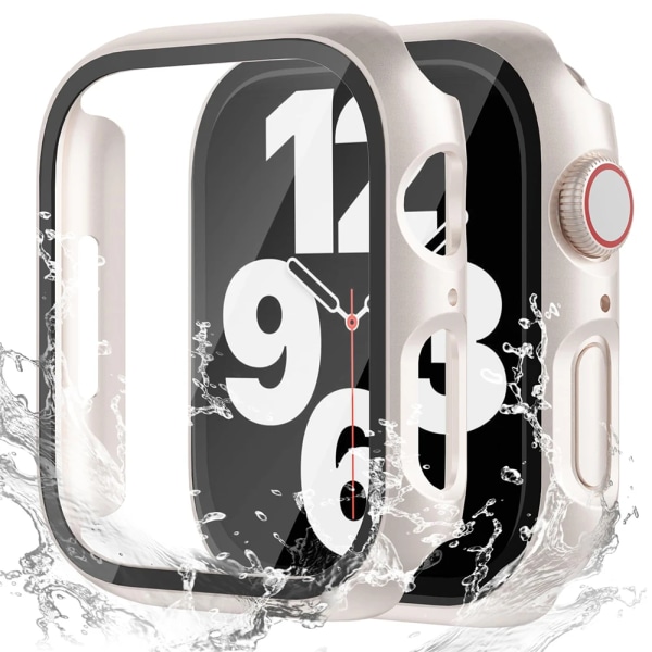 Glas+ cover För Apple Watch Case series 9 8 7 6 5 4 3 SE 45mm 41mm 44mm 42mm iWatch Skärmskydd för Apple Watch Tillbehör Barbie powder 23 Series 654 SE 40MM