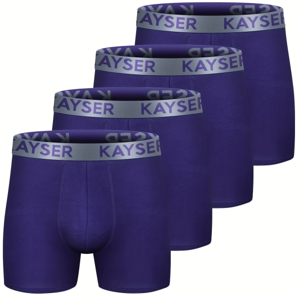 4-pack herrbomull Andas Bekväm Mjuk Stretchig Enfärgad Boxer Underkläder 4 Pieces Of Purple L(50)