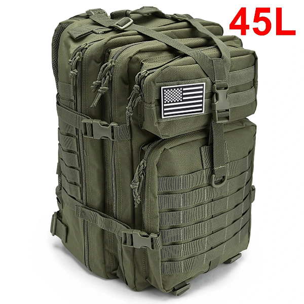 QT&QY 30/45L Taktiske Rygsække til Mænd HkingTraveling Tasker Overlevelses Udendørs 3P Assault Pack EDC Molle Pack Til Trekking Jagttaske 45L Green