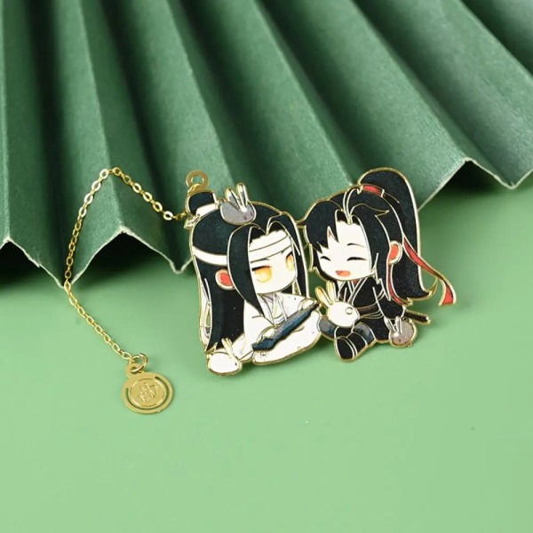 Kreativt animebokmärke Mo Dao Zu Shi Stormästare i demonisk odling Wei Wuxian Lan Wangji Metal Hollowing Bookmark 3