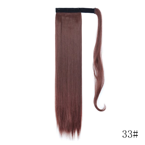 Lisi Girl Syntetiska Hår 22''34'' Lång Rak Ponytail Wrap Runt Ponytail Clip I Hår Extensions Svarta Hair Huvudkläder SI66-33 34Inches  85cm