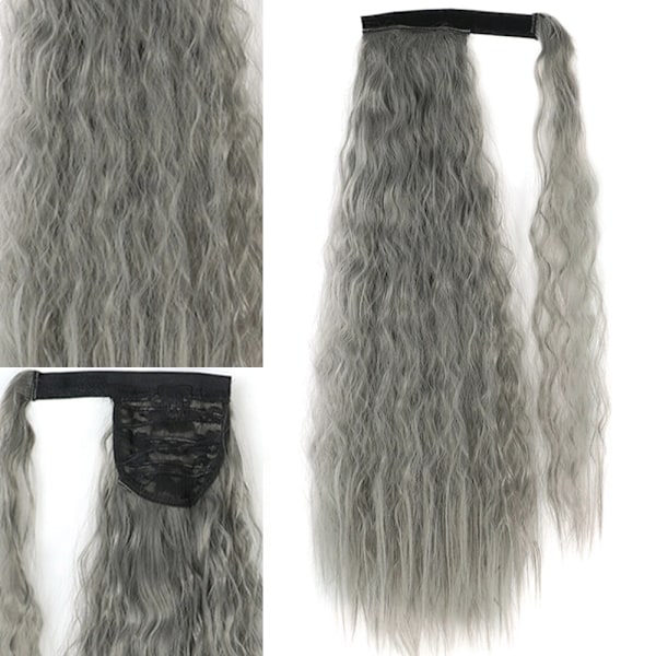 Merisihair Syntetiska Majs Vågiga Långa Ponytail För Kvinnor Hårpiece Wrap Runt Hårpiece Hår Extensions Svart Brun Pony Tai Tai Hårförlängningar L Q19-171 34inches