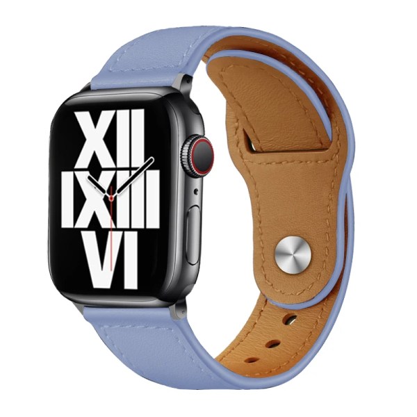 Business äkta läderrem för Apple Watch Band 44mm 40mm 41mm 45mm 42mm 38mm 49mm handledsband iWatch Series 8 se 7 6 5 4 3 lavender for 42 44 45mm