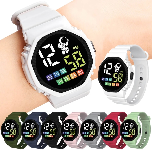 Flerfärgad smart watch för barn pojke flicka mode sportarmband LED digitala armbandsur Smartwatch för barn Vattentät D